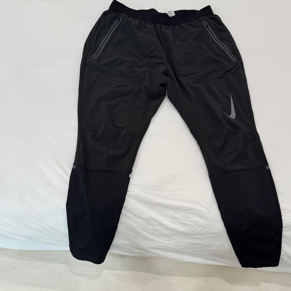 Nike Black Athletic Pants with Reflective Details